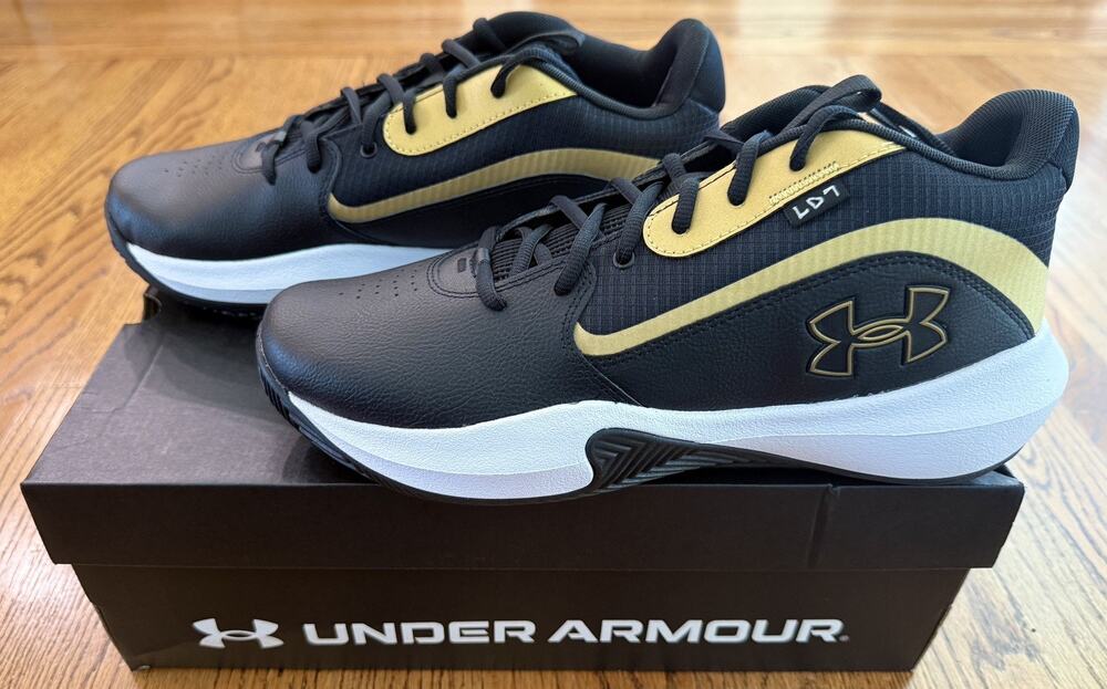 Under Armour Lockdown 7 Black Metallic Gold. Men's Basketball Shoes Size. 11.5